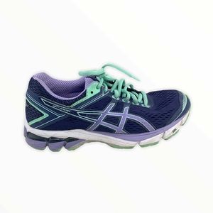 Asics Purple and Green Running Shoes